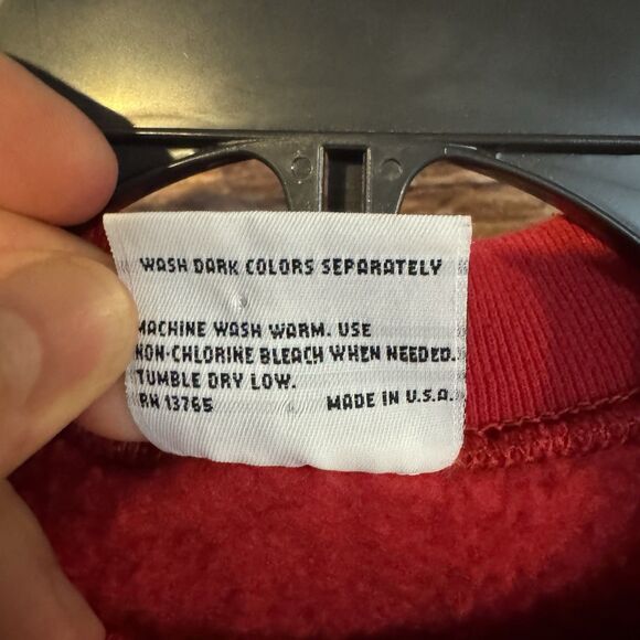 Vintage Pro Spirit XXXL Blank Red Crewneck Sweatshirt Mens Heavyweight USA 90s - Picture 4 of 8